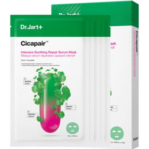 Dr.Jart+ CICAPAIR™ MASQUE SÉRUM POUR PEAU SENSIBLE CONTRE LES ROUGEURS (5 feuilles)
